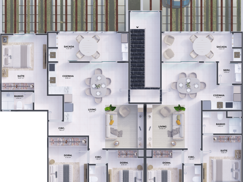 Tipo C | Apartamento Jardim