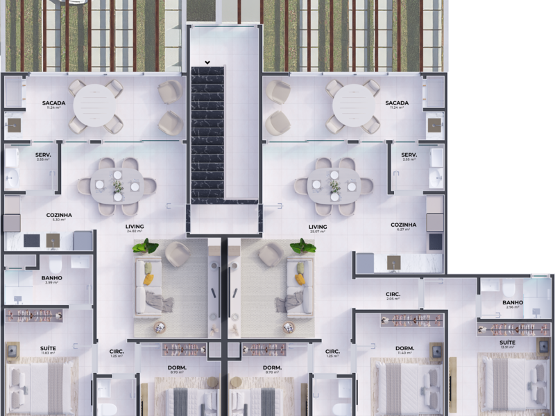 Tipo C | Apartamento Jardim